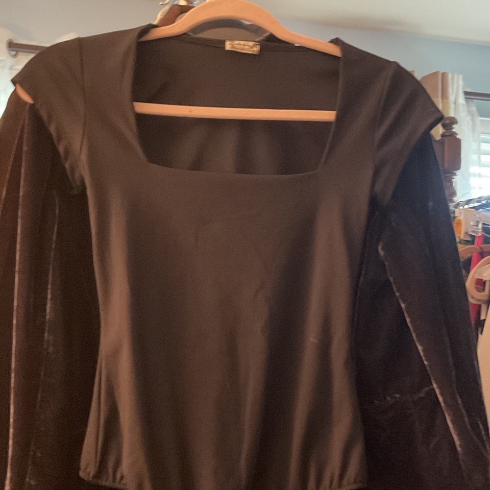 Free People Black Bodysuit Top
